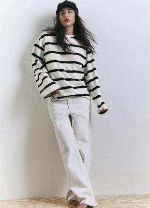 Хлопковый топ лонгслив оверсайз h&m