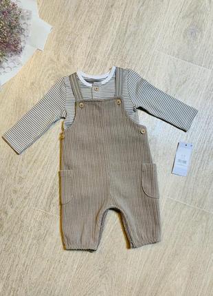 Детский костюмчик для новорожденного мальчика 0-3 месяцев george (боди и комбинезон)
