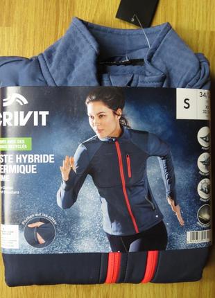 Кофта утеплена гібридна бігова crivit. розмір xs (32/34)