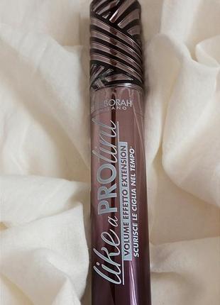 Italy, deborah milano like a pro tint volume mascara,профессиональная тушь-тинт на пчелином воске   для ресниц с эффектом  окрашивания, для бровей