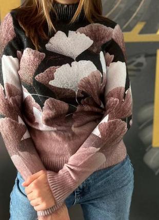 Шикарний стильний теплый гольф,ангора,люкс качество турция,принт шикарний.