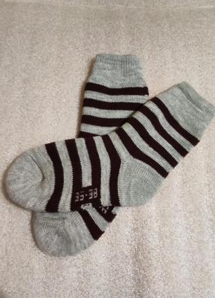 Теплые носки в полоску с начесом