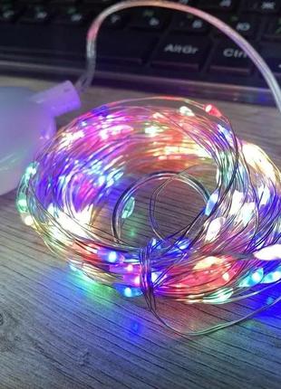 Гірлянда дріт музичний прозорий провід usb rgb кольоровий sf-45 фото