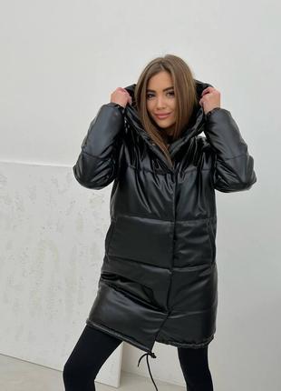 Женская зимняя куртка зефирка из искусственной кожи женская базовая универсальная куртка из экокожи