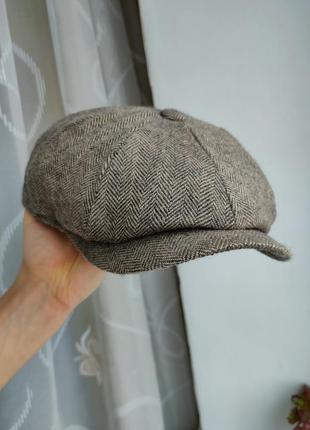 Шерстяная кепка восьмиклинка peaky blinders xxl фуражет клетчатка жиганка фуражка stetson harris tweed barbour