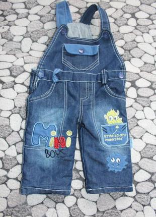 Джинсовий теплий комбінезон 2