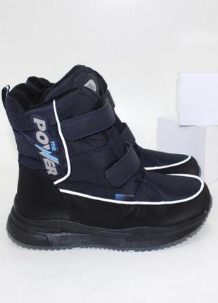 Подростковые зимние ботинки для мальчиков на липучке и молнии в двух цветах