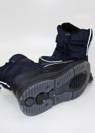 Подростковые зимние ботинки для мальчиков на липучке и молнии в двух цветах