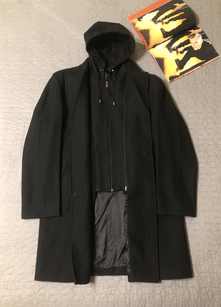 Новое, мужское шерстяное пальто 2 в 1 со съемным капюшоном от colin's, р. l-xl-хxl