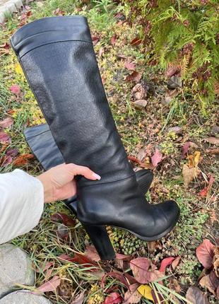 Сапоги трубы женские 37 кожаные высокие сапоги