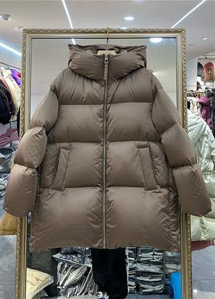 Куртка пуховик натуральний пух-перо в стилі max mara