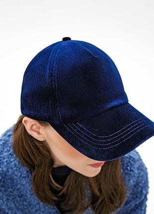 Кашкет велюровий колір синій