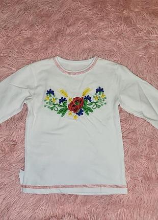 Кофточка вышиванка, гольф-вышиванка, белая нарядная кофта с вышивкой