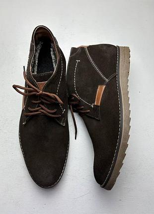 Ботинки мужские замшевые утепленные