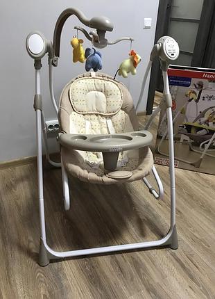 Шезлонг - гойдалка carrello nanny 3 в 1.