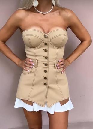 Корсет бежевого кольору bustier