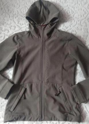 Куртка спортивна непродувна softshell утеплена на флісі