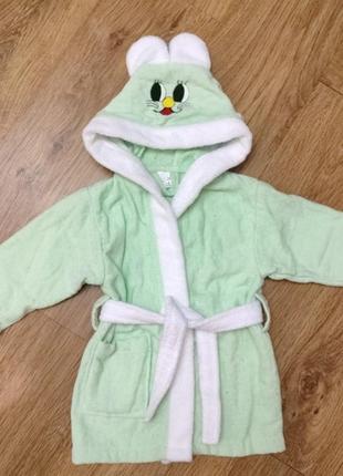 Натуральний дитячий махровий халат,велюр/махра,вік 1-2 рокі, виробництва туреччина