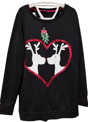 Свитшот новогодний f&f рождественская кофта с паетками