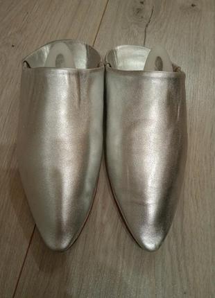 Сріблясті мюлі babouche