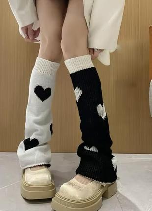 Гетры двухсторонние с сердцами в стиле лолита jk