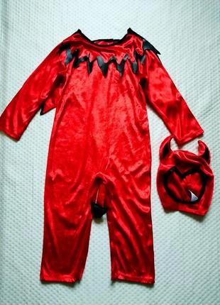 Карнавальний костюм чортик чорт devil toddler 3-4 рочки