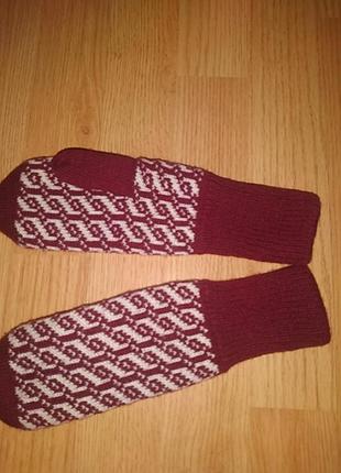 Варежки зимние, шерсть, р s