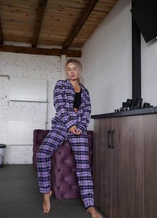 Фланелева піжама унісекс сорочка та штани