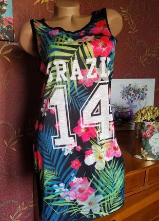 Платье майка с ярким цветочным принтом от f&f 🔥распродаж🔥