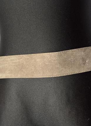 Широкий пояс ремень замшевый замша серый бежевый италия 100