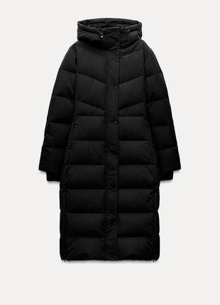 Облягаючий пуховик water and wind protection з капюшоном  zara