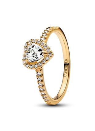 Оригинал original pandora пандора оригинальное серебряное кольцо 168421c01 серебро с камнями сердце прозрачное сердца с биркой новый золото