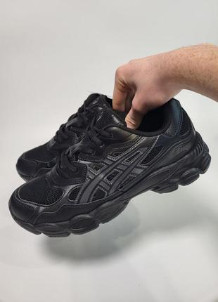 Новинка!!! asics gel-nyc black edition/асикс гель ник/чёрные/кожа.