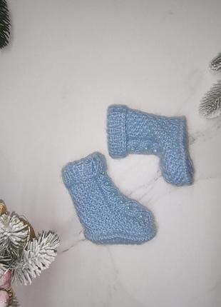 В'язані чобітки пінетки шкарпетки для немовлят hand made