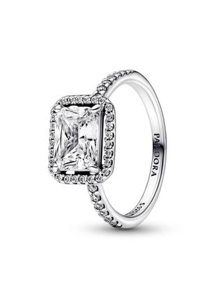 Оригинал original pandora пандора оригинальное серебряное кольцо 192391c01 серебро с прямоугольный камнями прозрачное камень с биркой новый