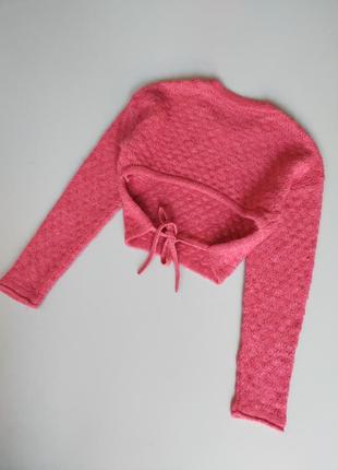 Zara укороченный джемпер с завязками