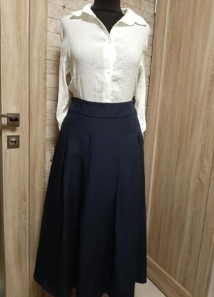 Юбка в складку из льна и вискозы