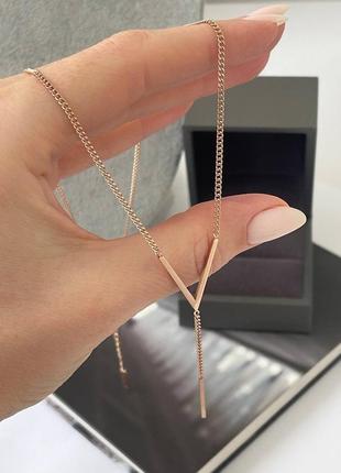 Подвеска колье медсталь, цепочка с v 40+5см