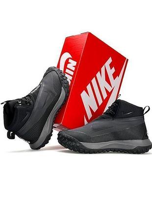 Мужские кроссовки nike acg mountain fly black grey yellow fur