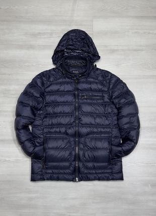 Premium river woods down jacket люксовый мужской легкий теплый темно-синий пуховик на уровне bogner