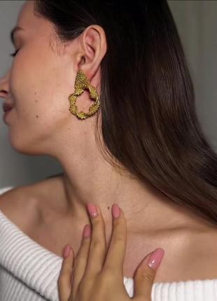 Серьги, золотые массивные серьги