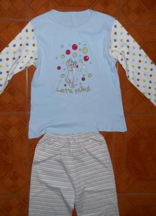 Хлопковая пижамка м&a на рост. 128-134см , сост. отличное