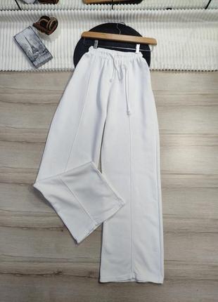 Білі широкі спортивні бавовняні  штани zara p s