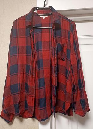 Сорочка easy wear, розмір s, червоно чорна