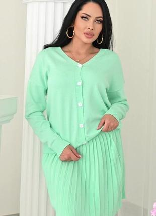 Женский кардиган мятного цвета