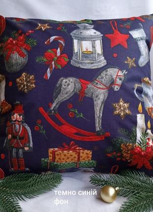 Новогодняя наволочка 40*40 пуантессия с хлопка