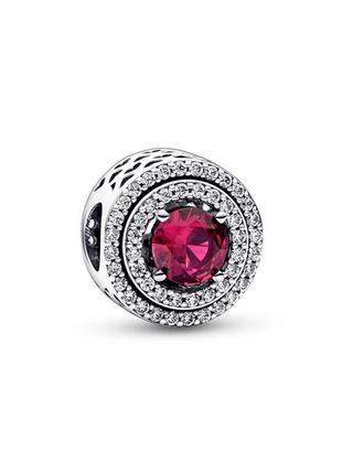 Оригинал original pandora пандора оригинальный серебряный шарм бусина подвеска 792418c01 серебро круг красный камень с биркой новый