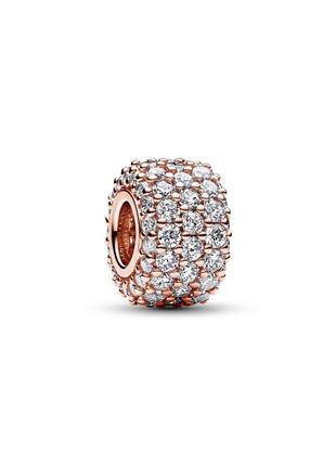 Оригинал original pandora пандора оригинальный серебряный шарм бусина подвеска 782820c01 серебро с камнями камешки розовое золото с биркой новый