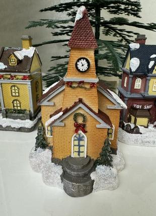 Декоративные домики с led подсветкой. комплект