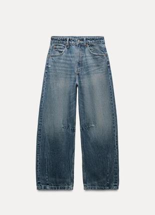 Джинсы trf mid-rise baggy balloon багги